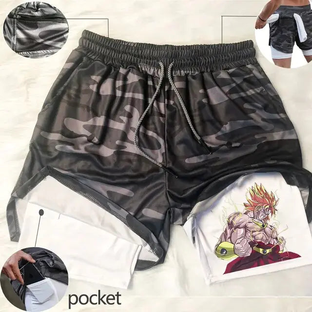 Dragon Ballz Anime Gym Training 2 in 1 Shorts