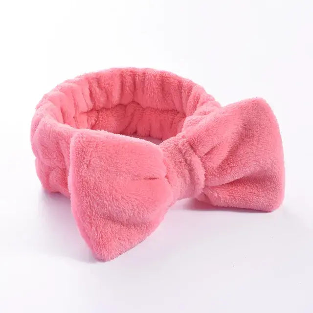 Soft Coral Fleece Headband Makeup