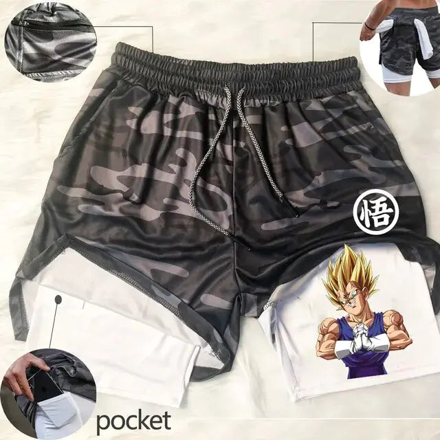 Dragon Ballz Anime Gym Training 2 in 1 Shorts