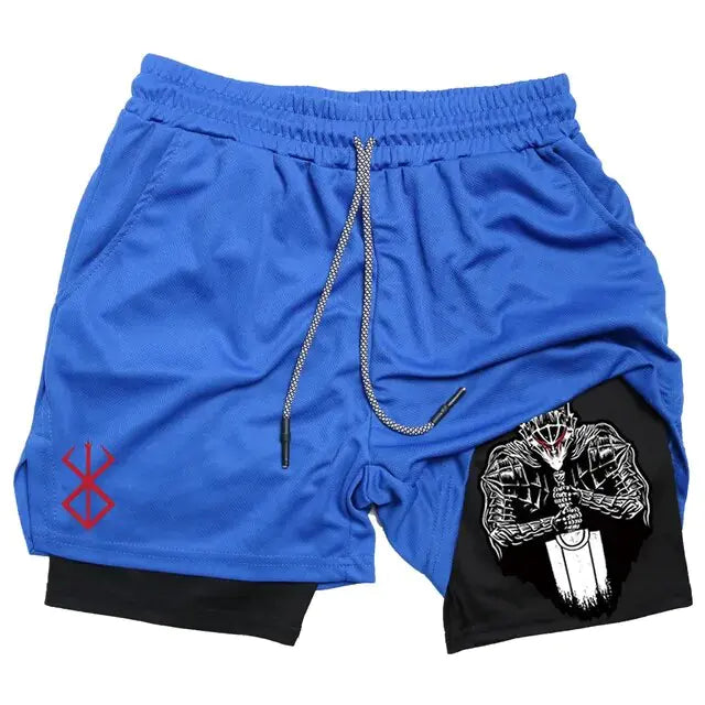 Anime Berserk Quick Dry Performance Multiple Pockets Sports Short