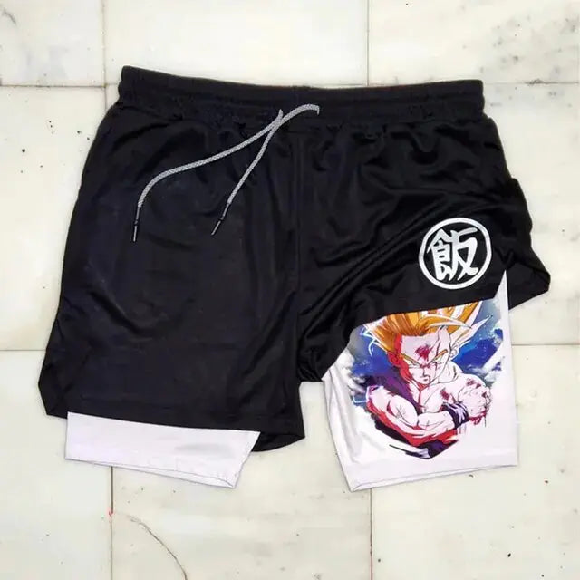 Dragon Ballz Anime Gym Training 2 in 1 Shorts