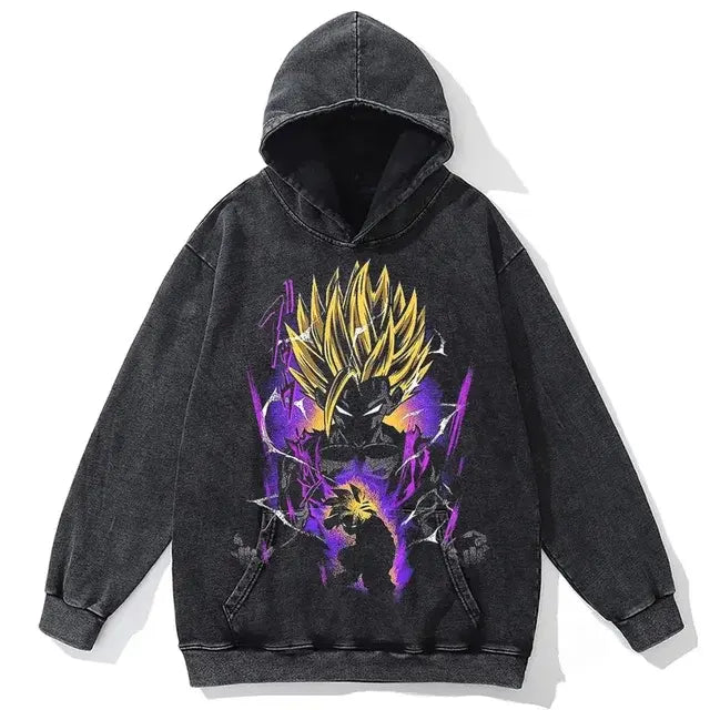 Dragon Ballz  Anime Print Oversized Hoodie