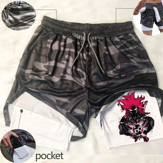 Dragon Ballz Anime Gym Training 2 in 1 Shorts