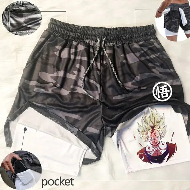 Dragon Ballz Anime Gym Training 2 in 1 Shorts