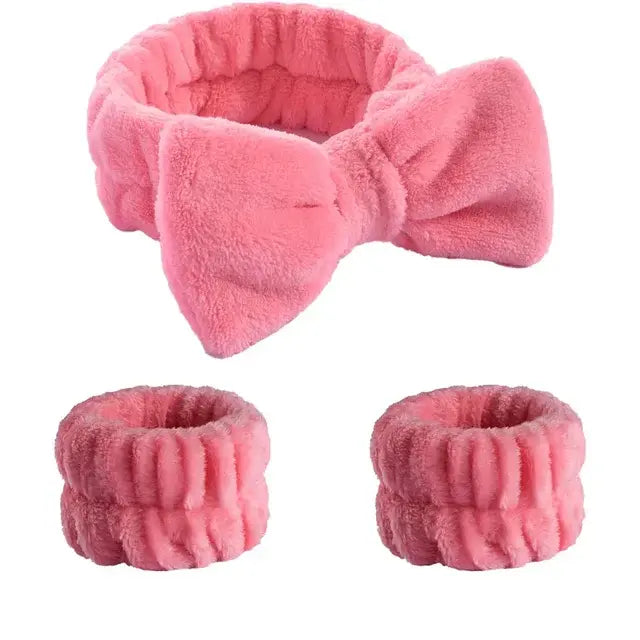 Soft Coral Fleece Headband Makeup