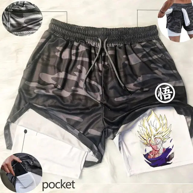 Dragon Ballz Anime Gym Training 2 in 1 Shorts