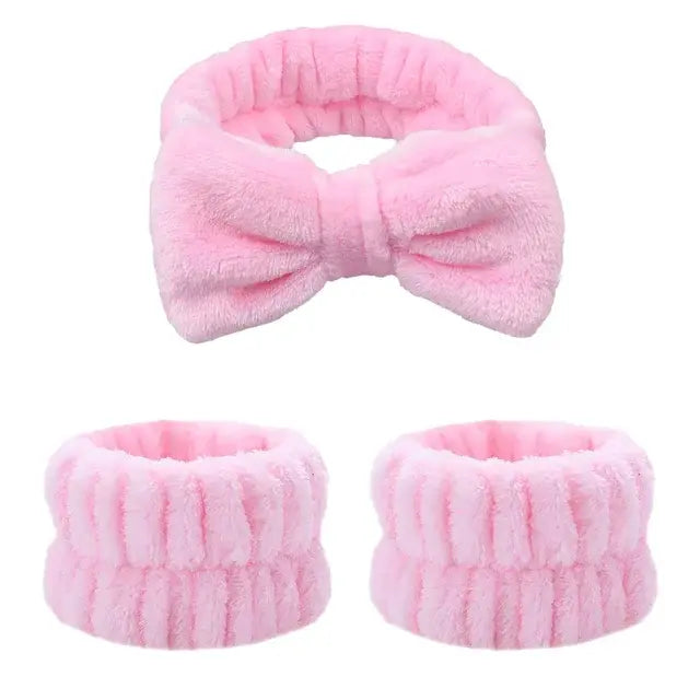 Soft Coral Fleece Headband Makeup