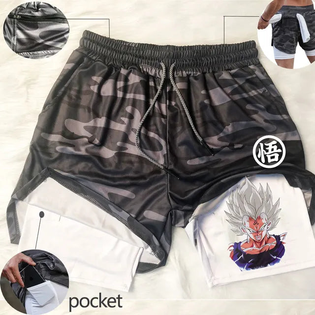 Dragon Ballz Anime Gym Training 2 in 1 Shorts